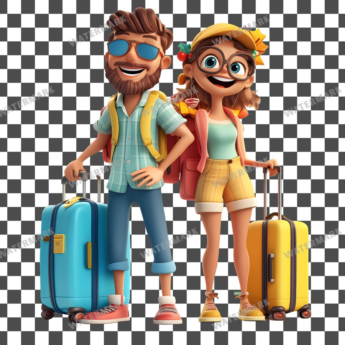 Traveling Characters Clipart Pngs