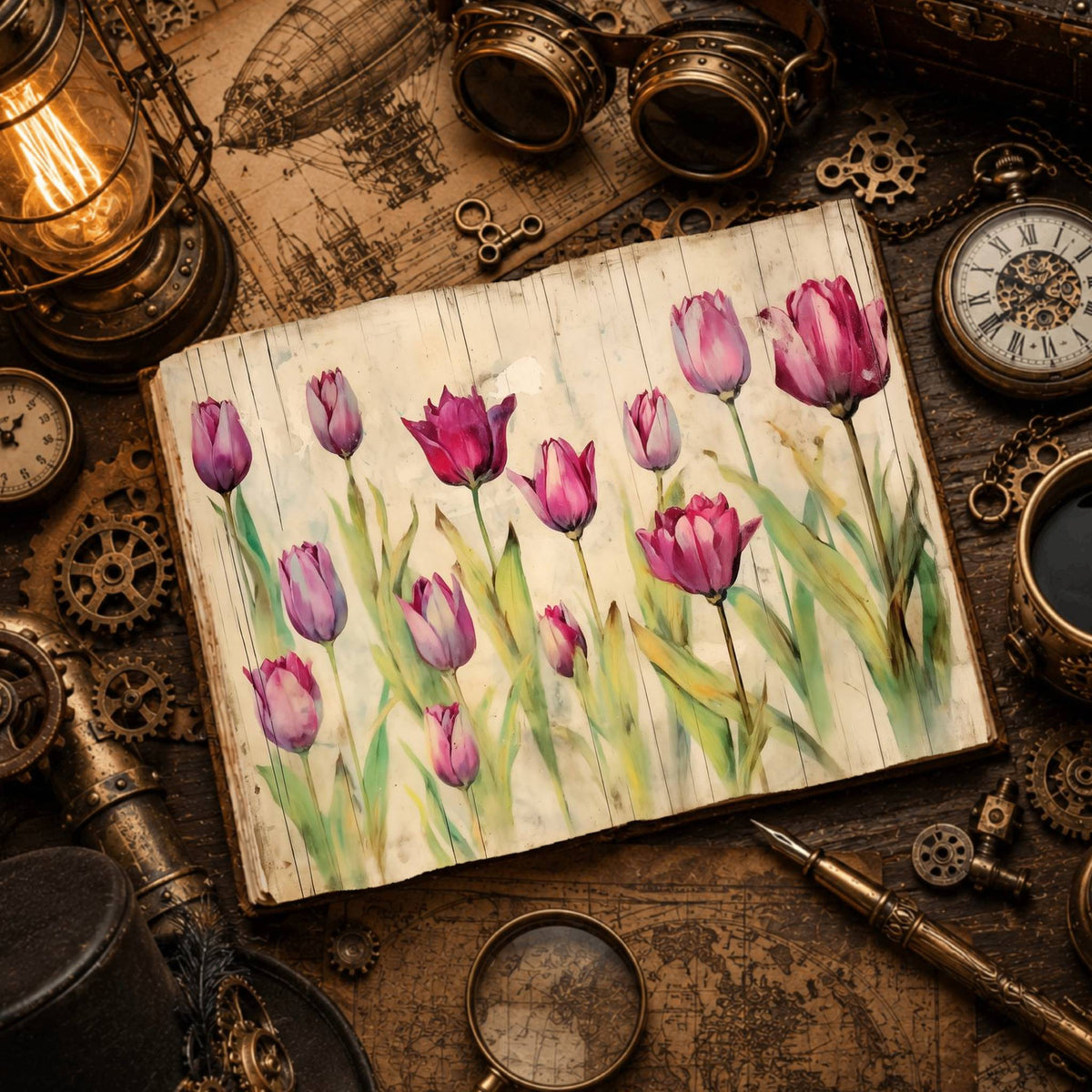 Tulip Flowers Digital Papers