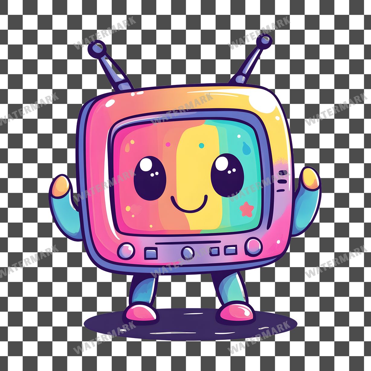Tv Kawaii Style Clipart Pngs