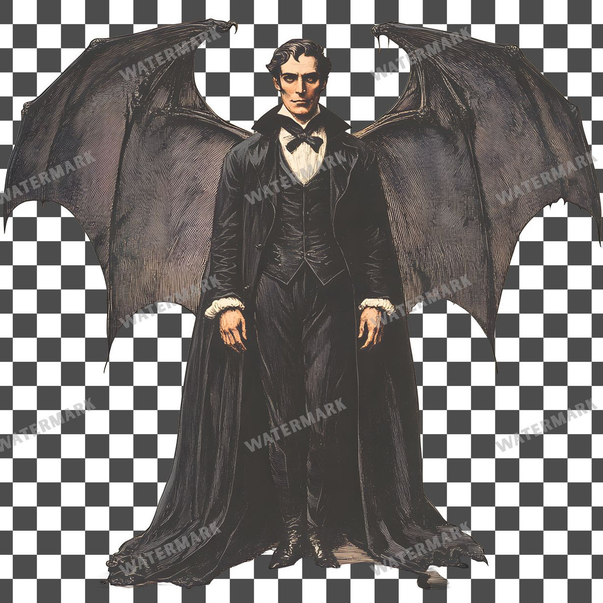 Vampire Vintage Style Clipart Pngs