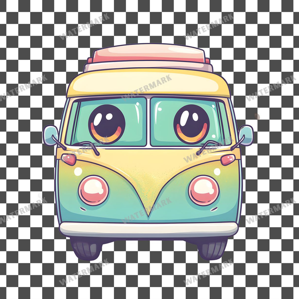 Van Kawaii Style Clipart Pngs