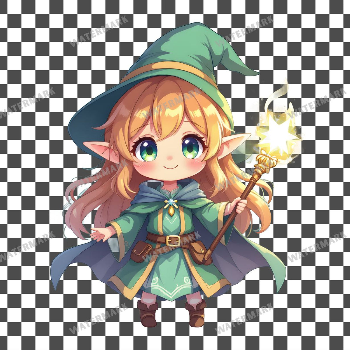 Vchibi Elf Mage Clipart Pngs