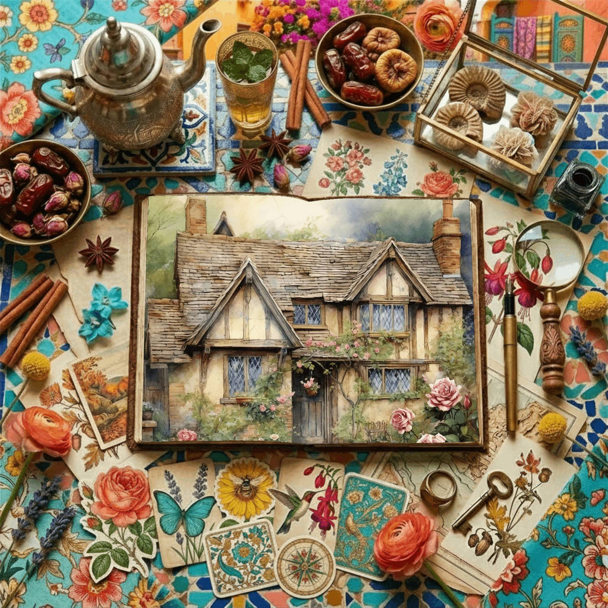 Victorian Garden printable junk journal paper, page preview 4