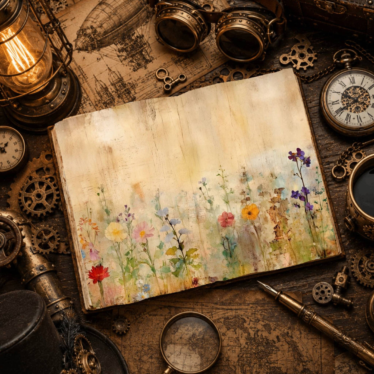 Vintage Wildflower Digital Papers