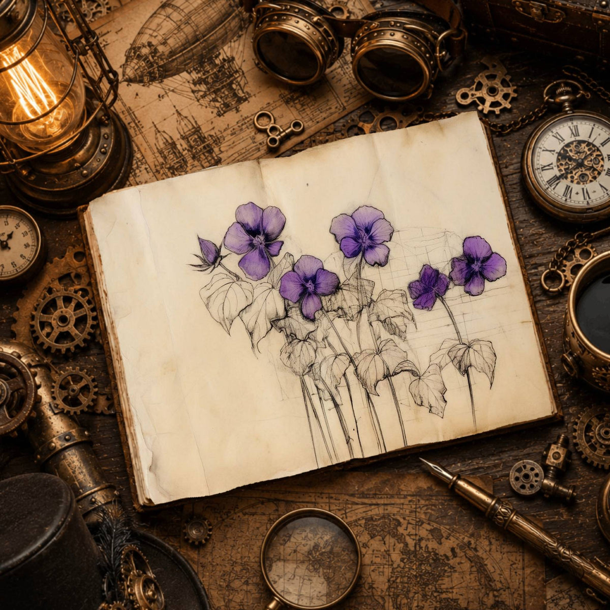 Violets Watercolour Digital Papers