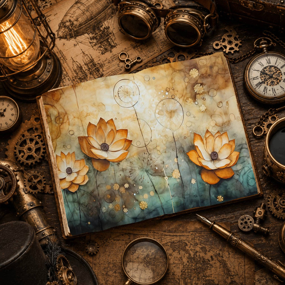 Water Lilies Digital Papers