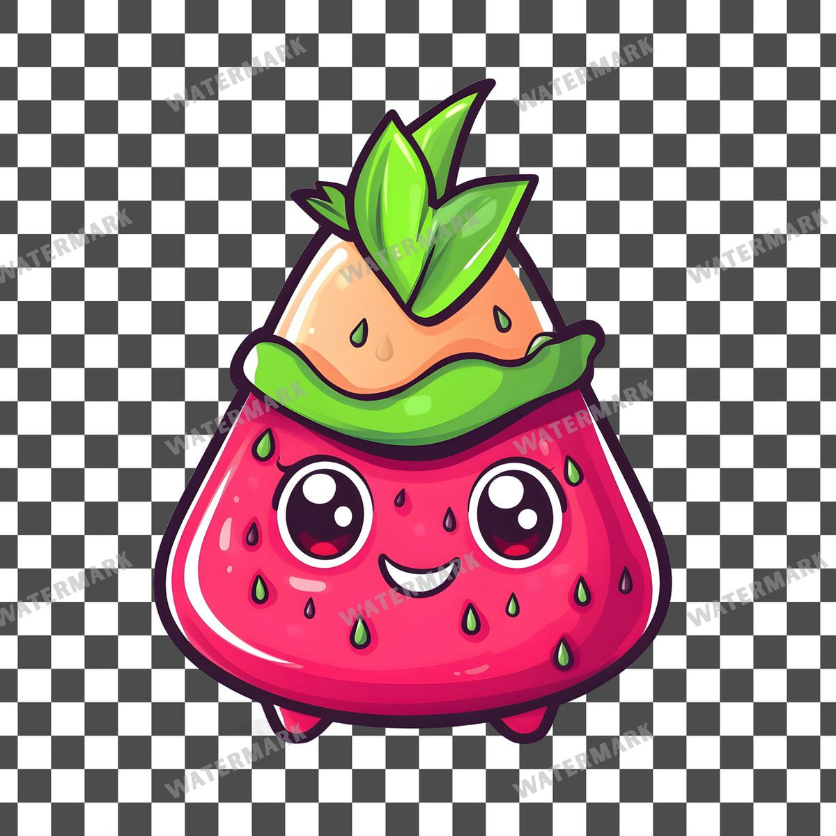Watermelon Kawaii Style Clipart Pngs