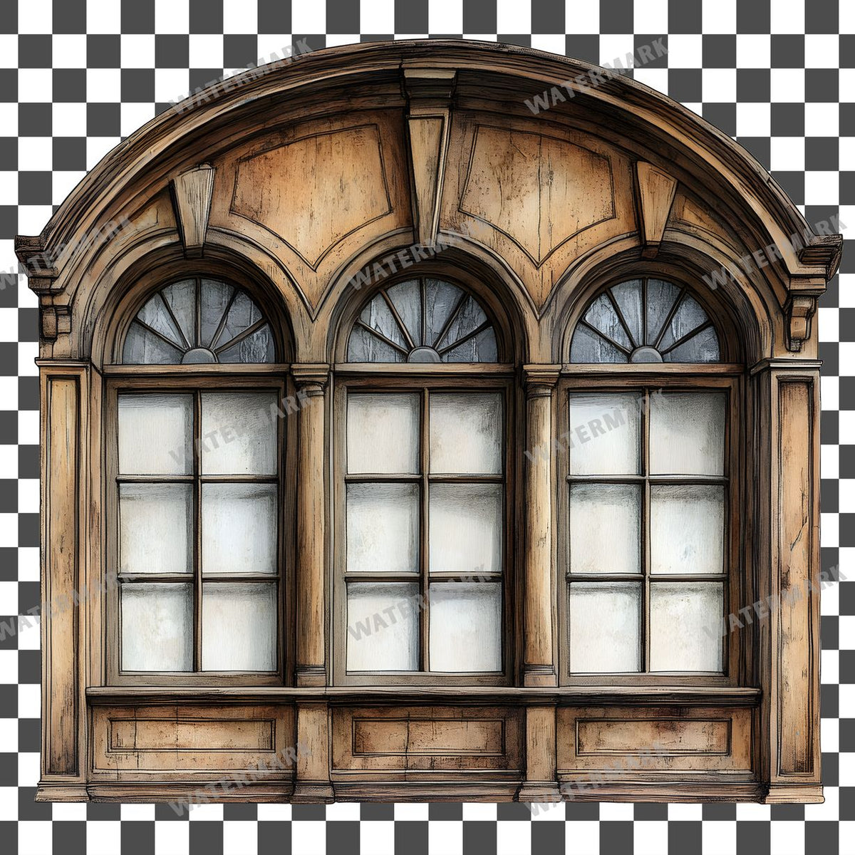 Window Vintage Style Clipart Pngs