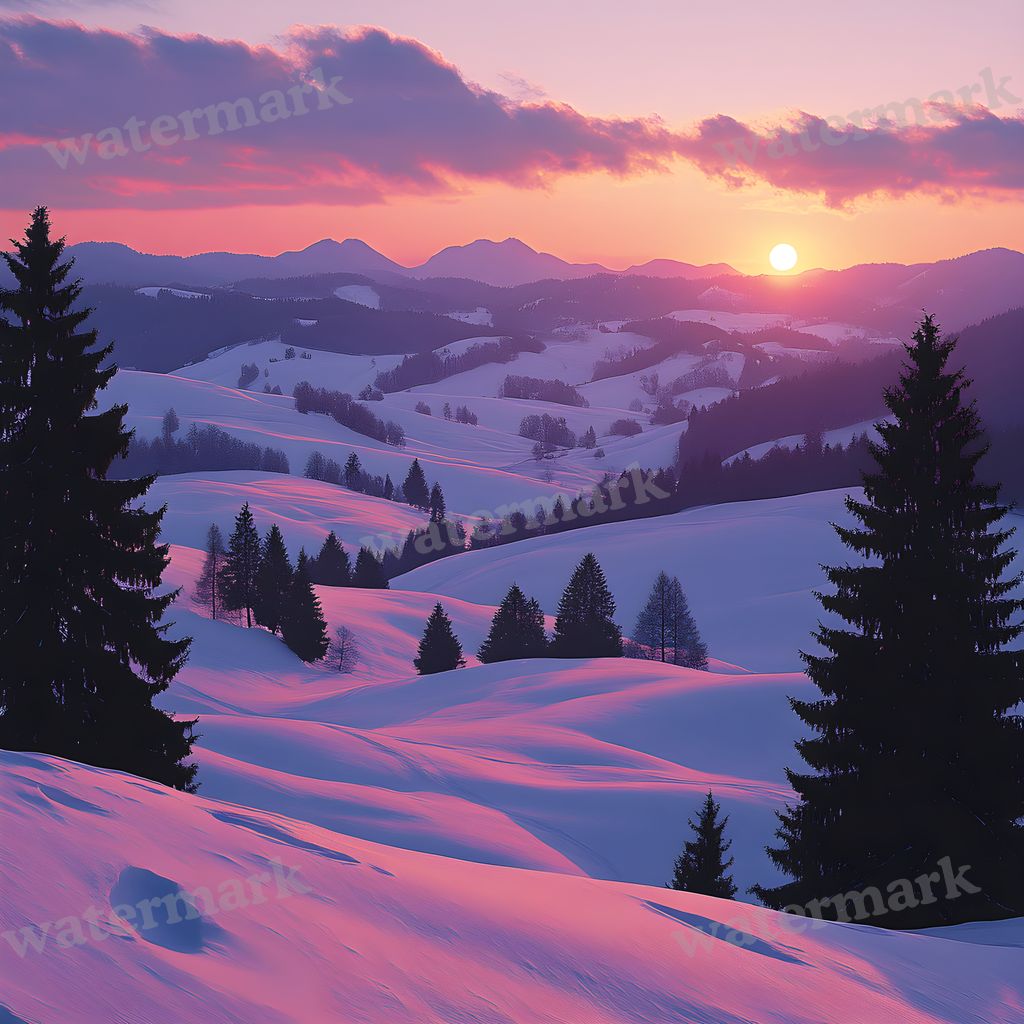 Winter Sunset Backdrop Images
