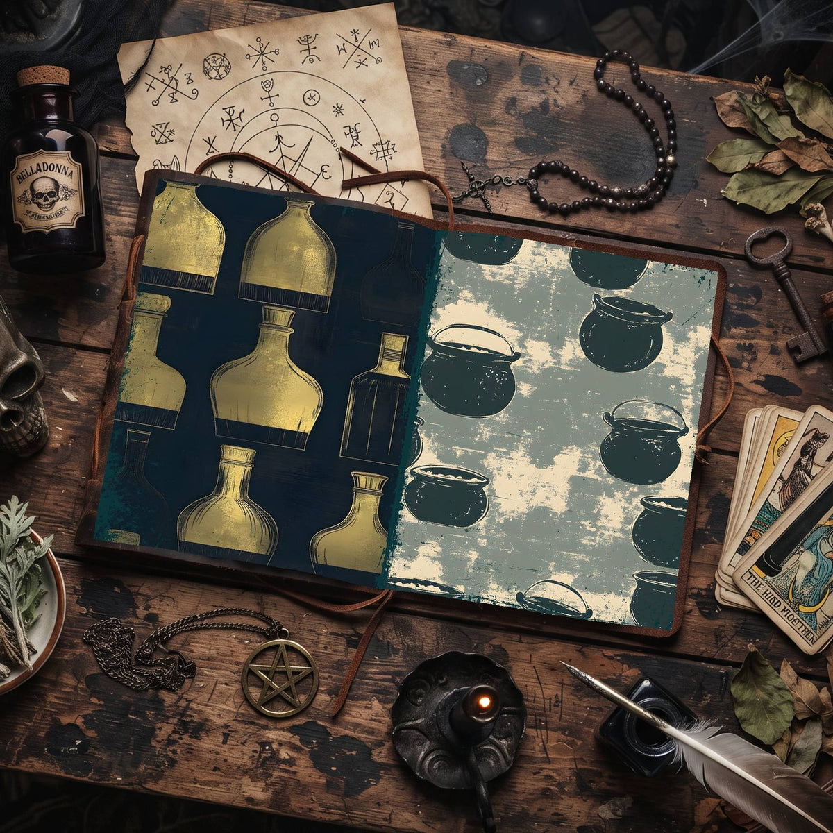 Witch printable junk journal paper, page preview 4