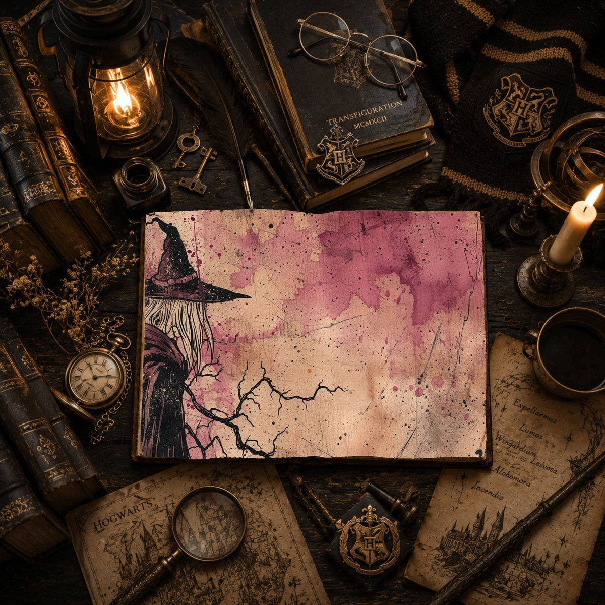 Witch printable junk journal paper, page preview 4