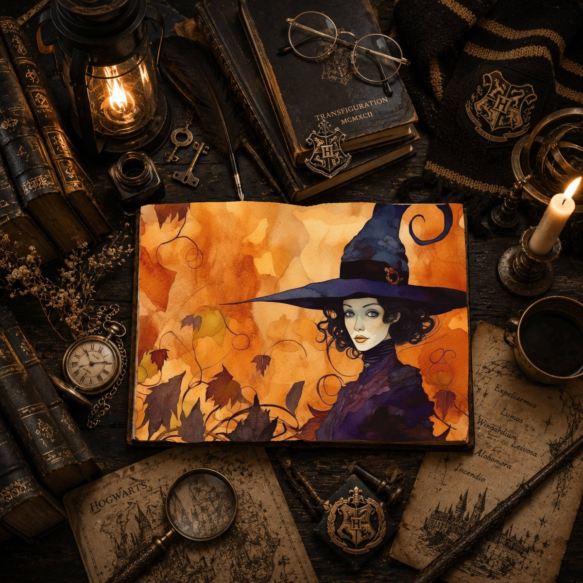 Witch printable junk journal paper, page preview 4