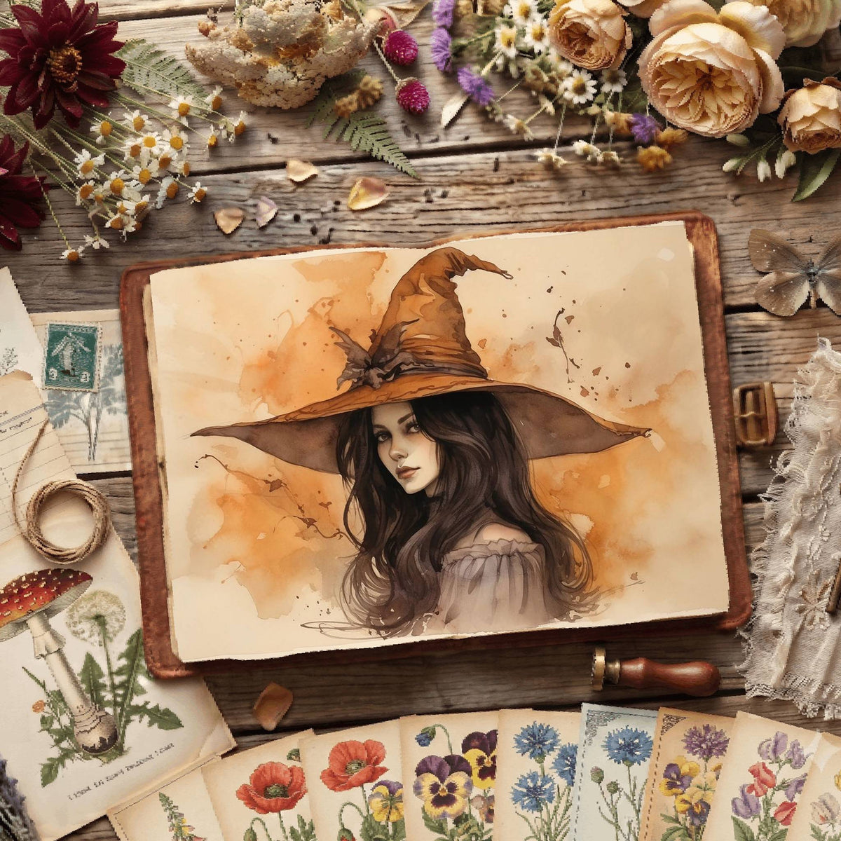 Witch printable junk journal paper, page preview 4