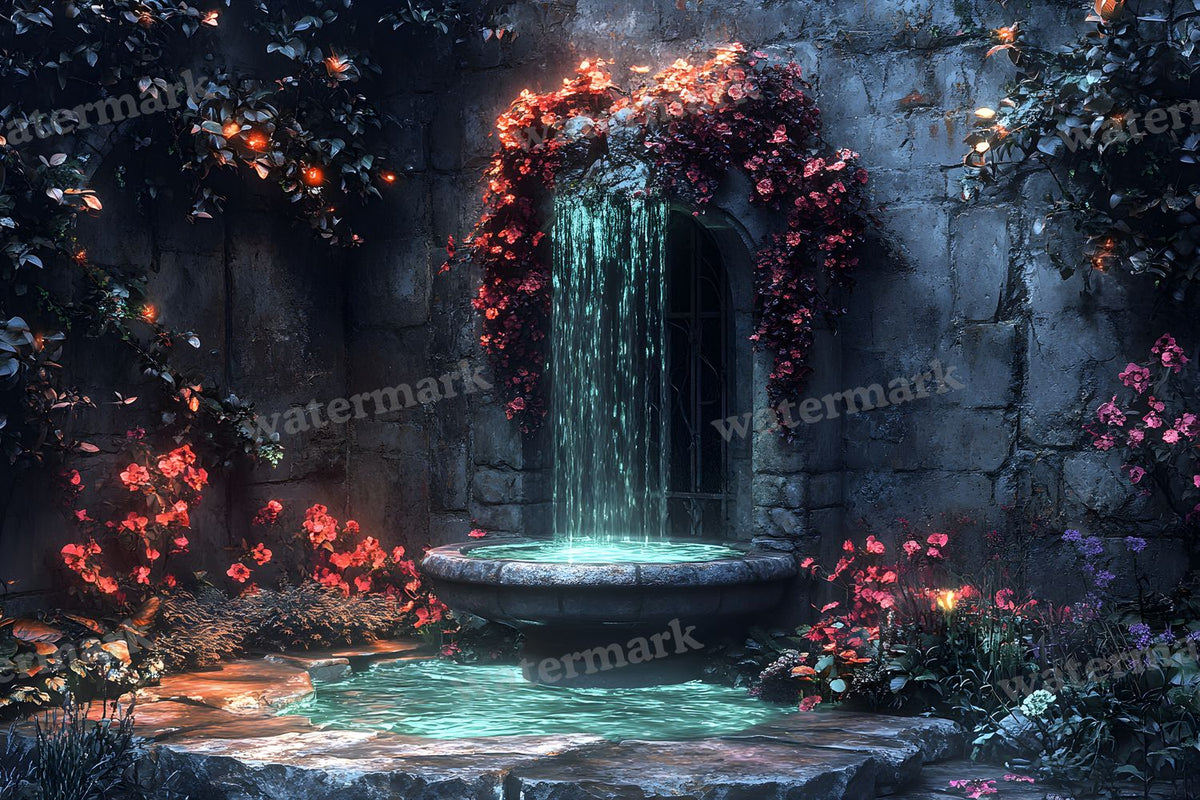 Witchs Eerie Garden Backdrop Images