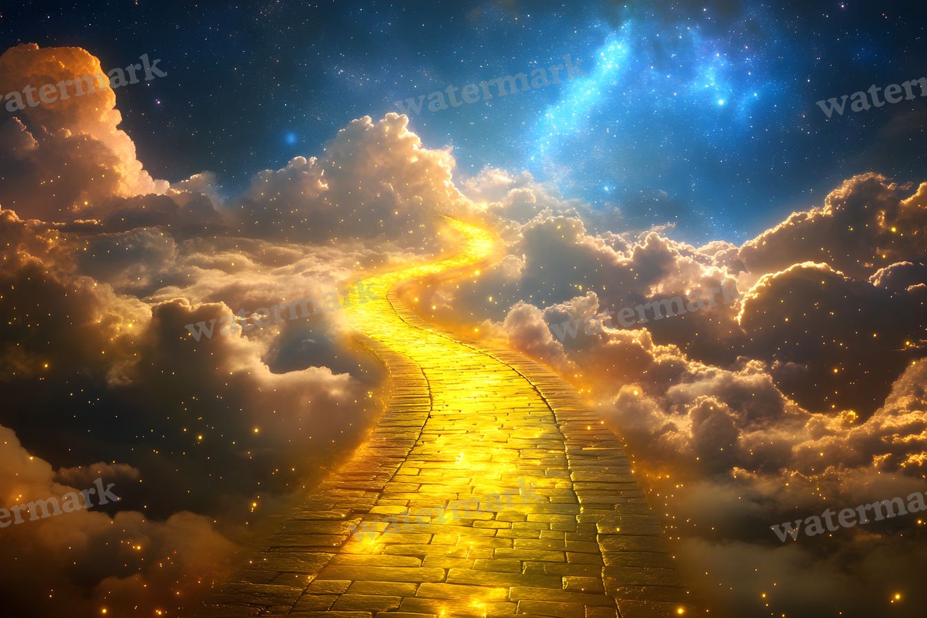Wizard Of Oz Dreamscape With Floating Yellow Brick Road Backdrop Images