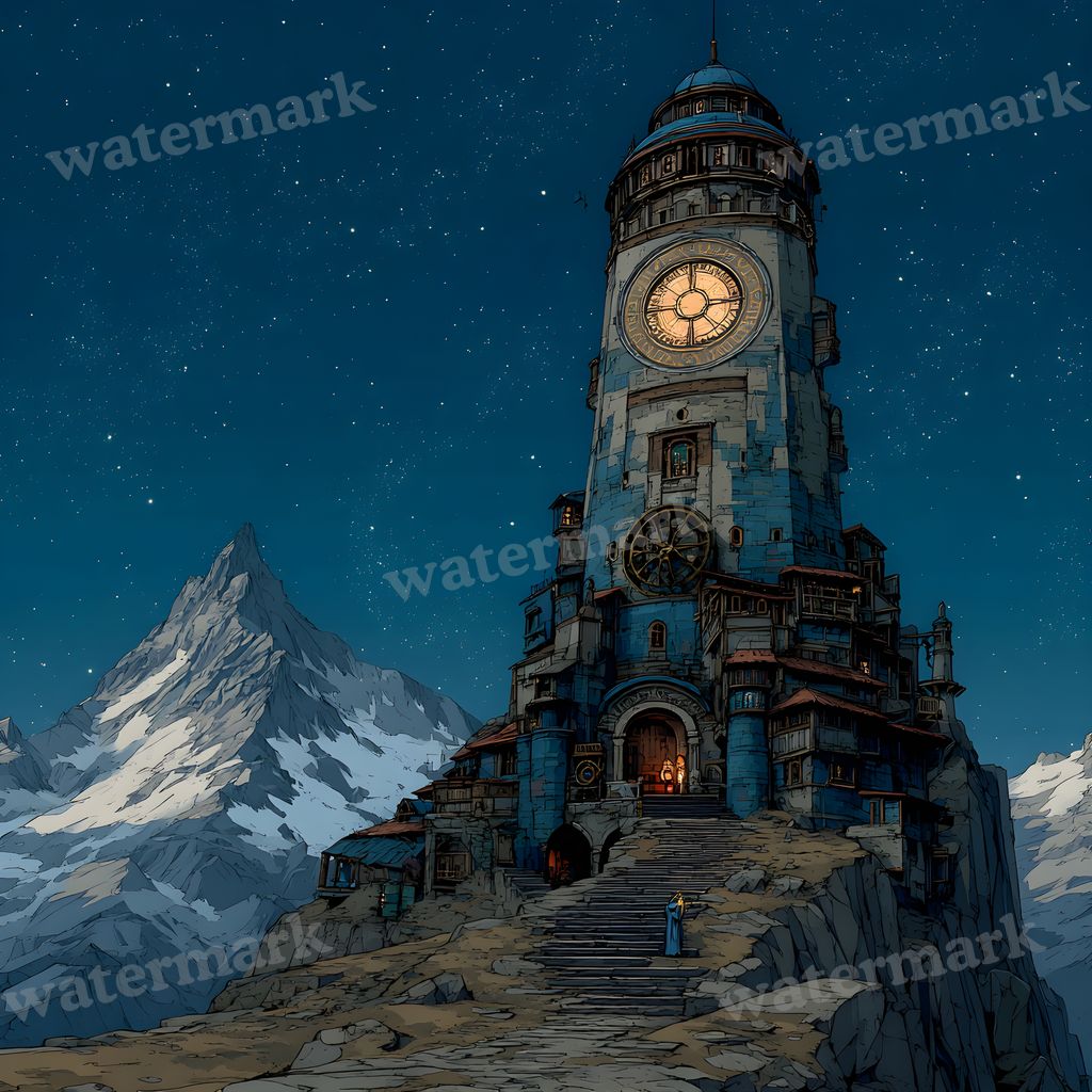 Wizardsteampunk Mountain Tower Backdrop Images