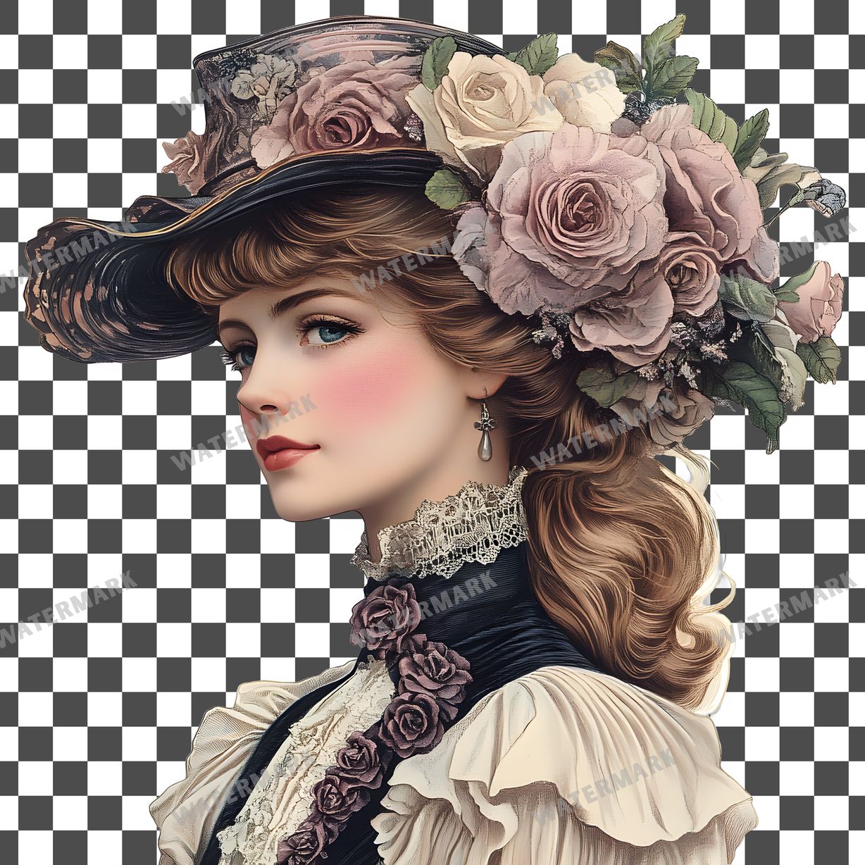 Womens Hat Vintage Style Clipart Pngs