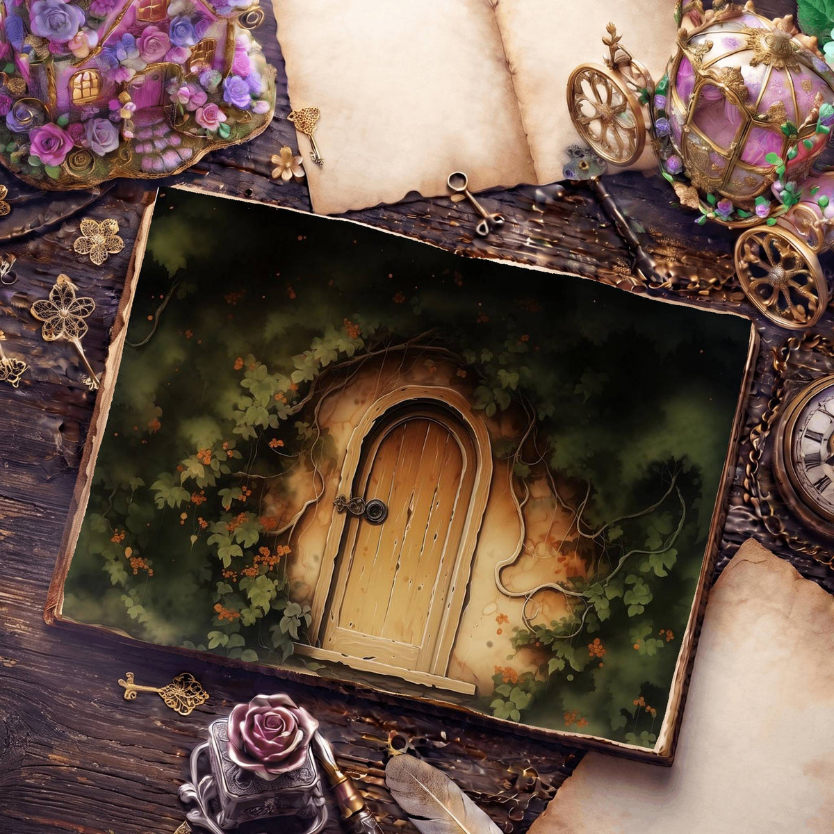 Wooden Door Digital Papers