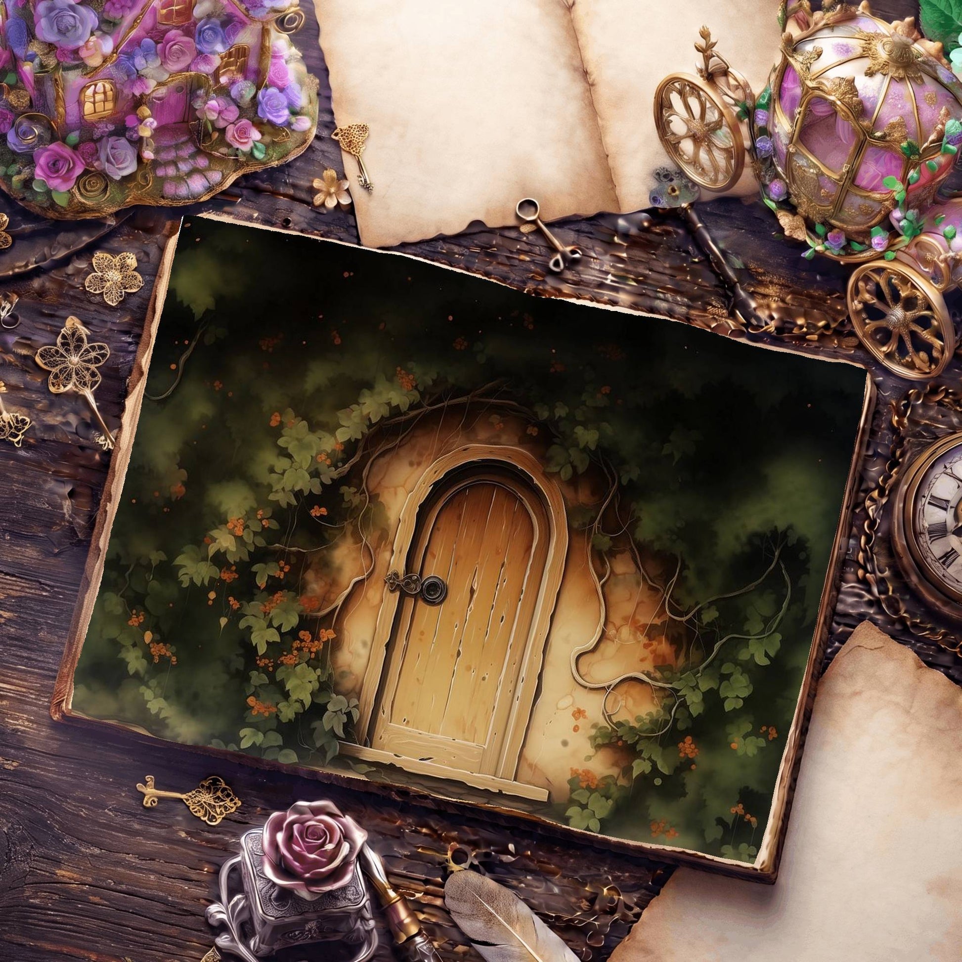 Wooden Door Digital Papers