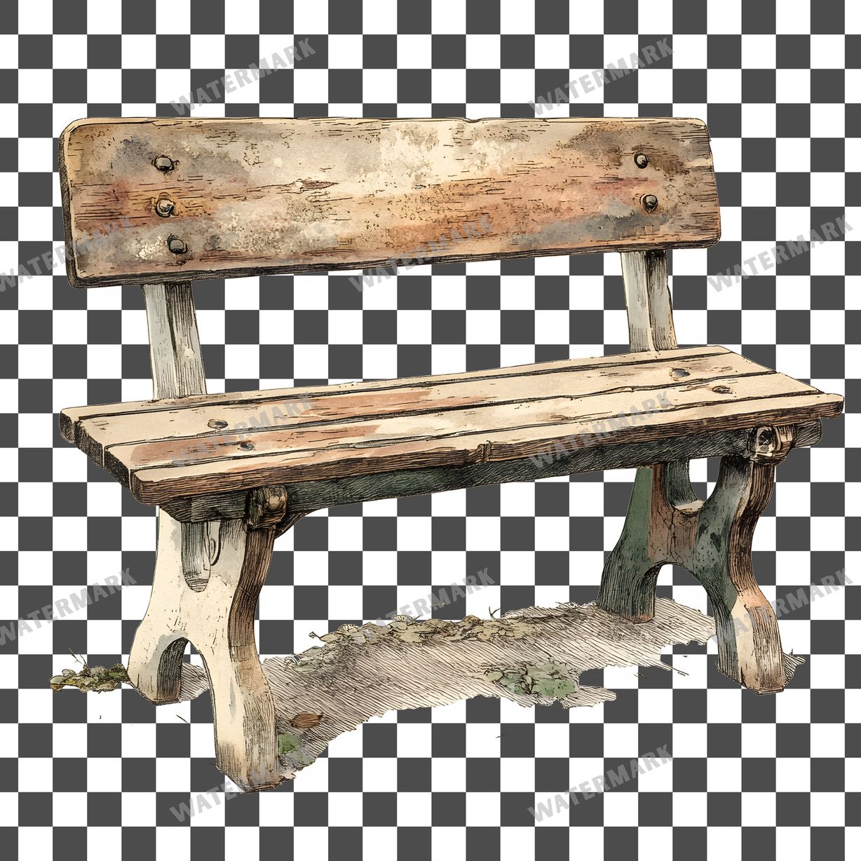 Wooden Rockin Vintage Style Clipart Pngs