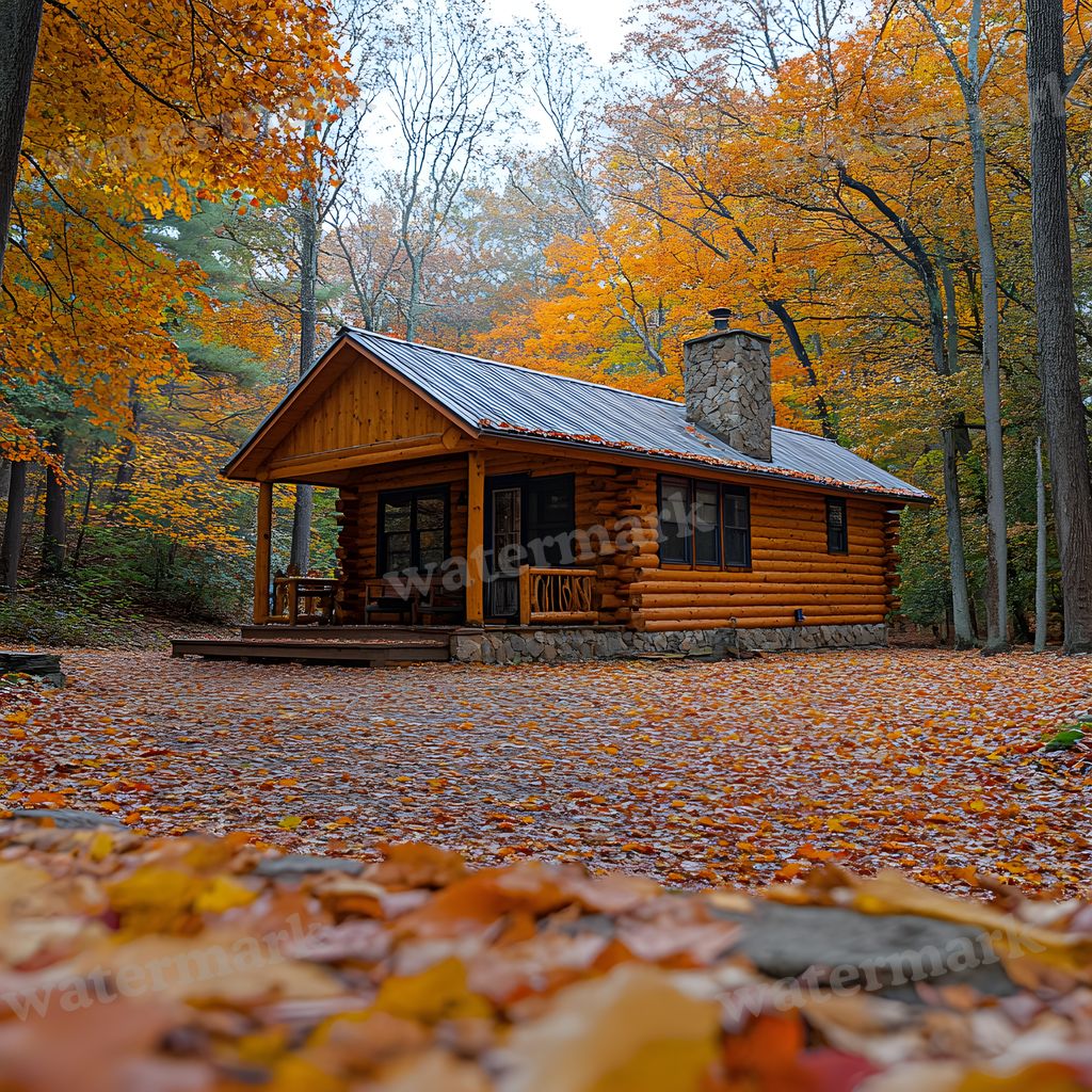 Woodland Cabin Backdrop Images
