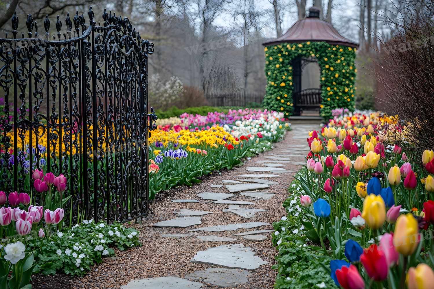 Wrought Iron Secret Garden Backdrop Images