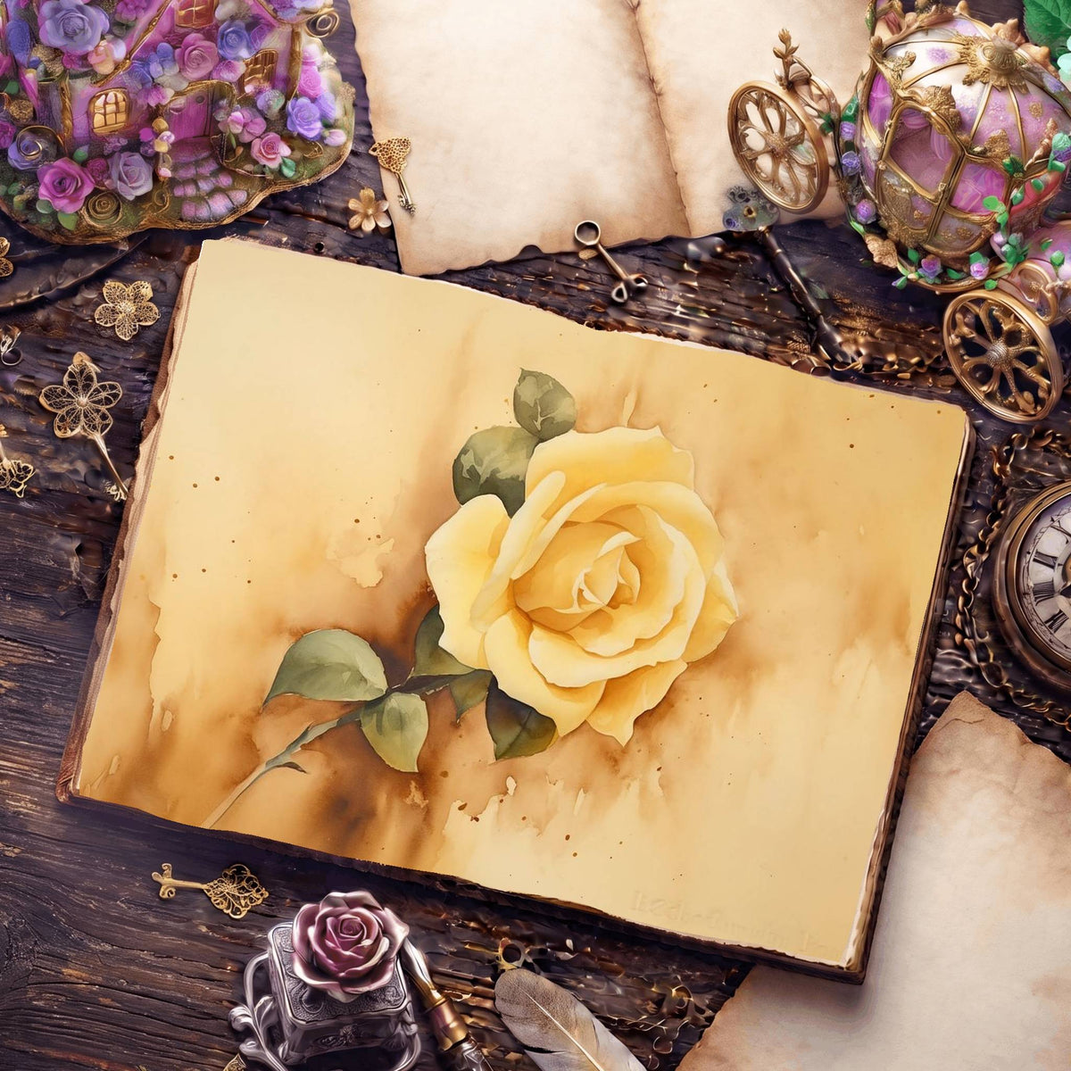 Yellow Roses Digital Papers