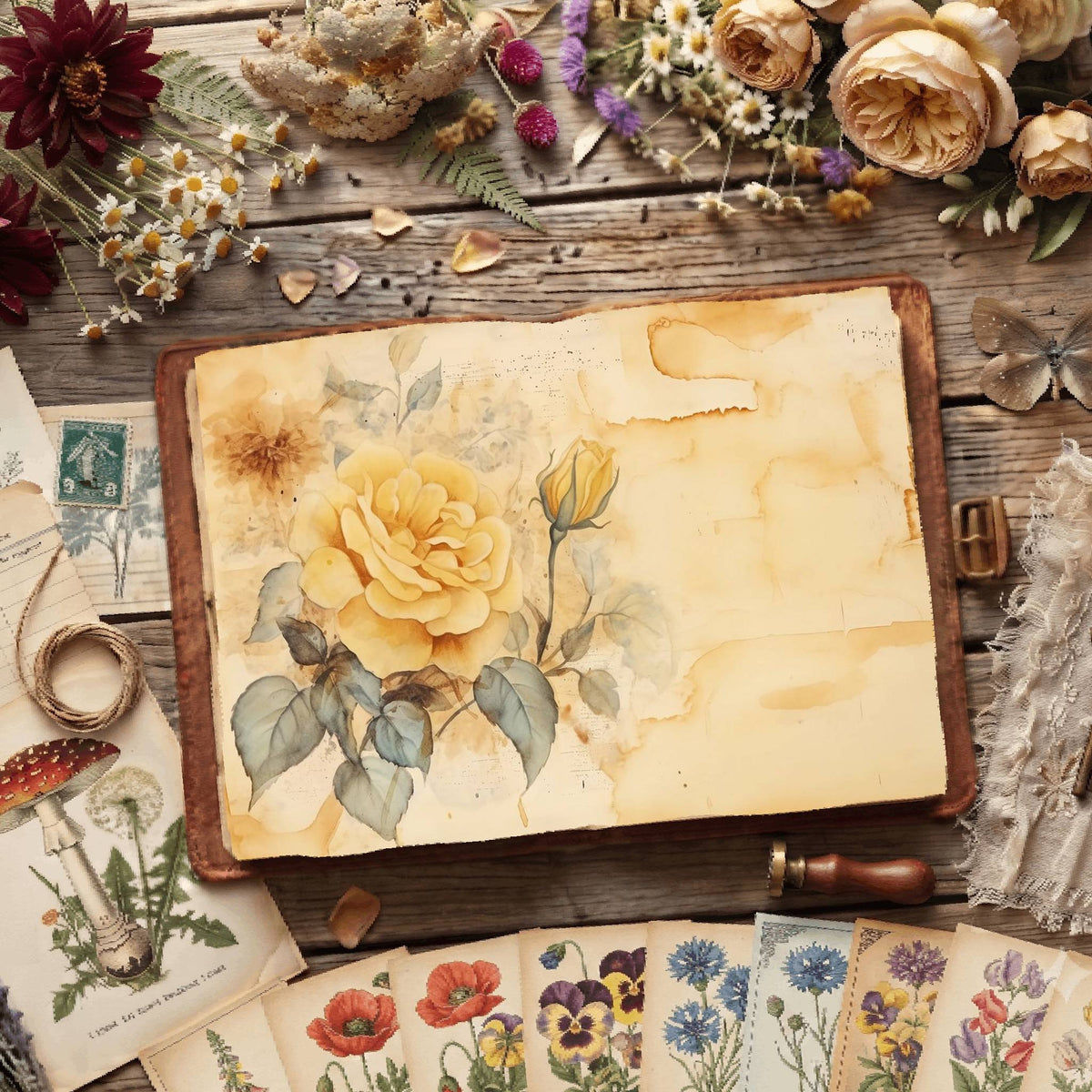 Yellow Roses Digital Papers