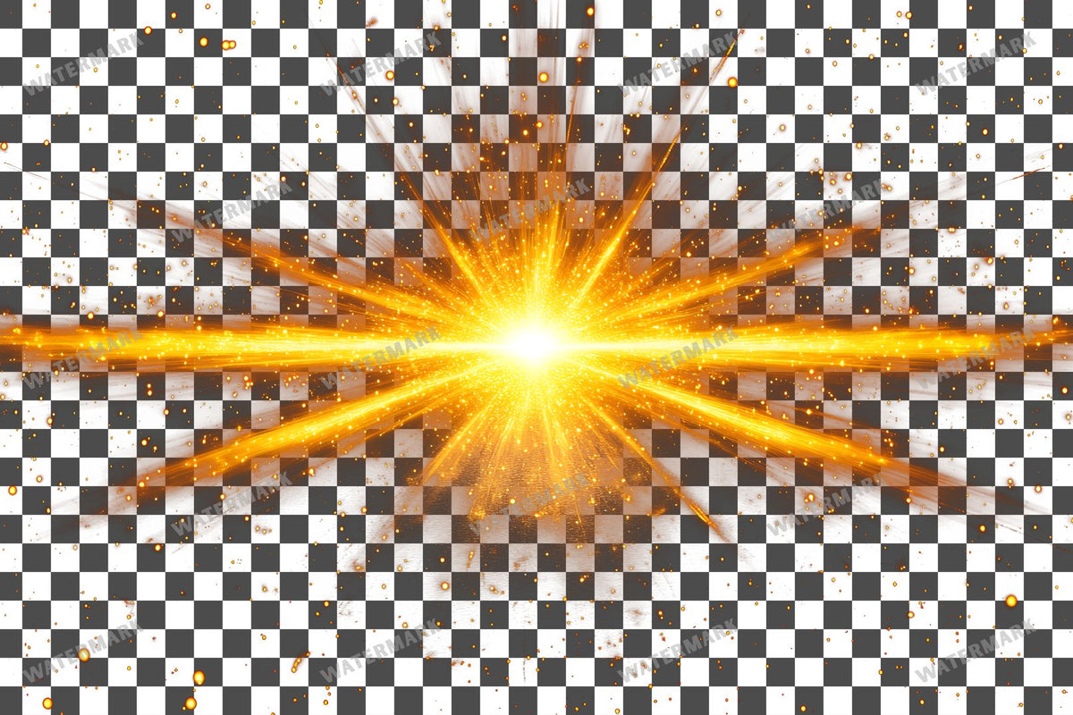 Yellow Starburst Star With Radiating Transparent Overlay Pngs