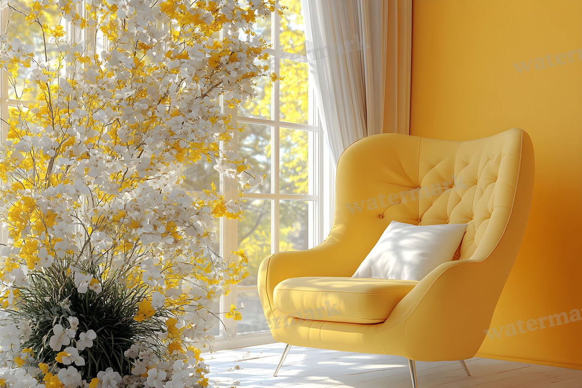Yellow Vintage Room Backdrop Images