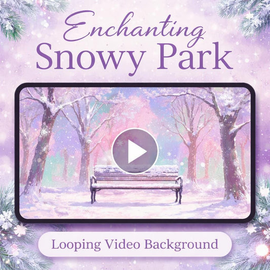 Snowfall Loop Video | Winter Park Bench Animated Background, Cozy Ambience | Seamless Winter Video for Streaming, Events, YouTube
