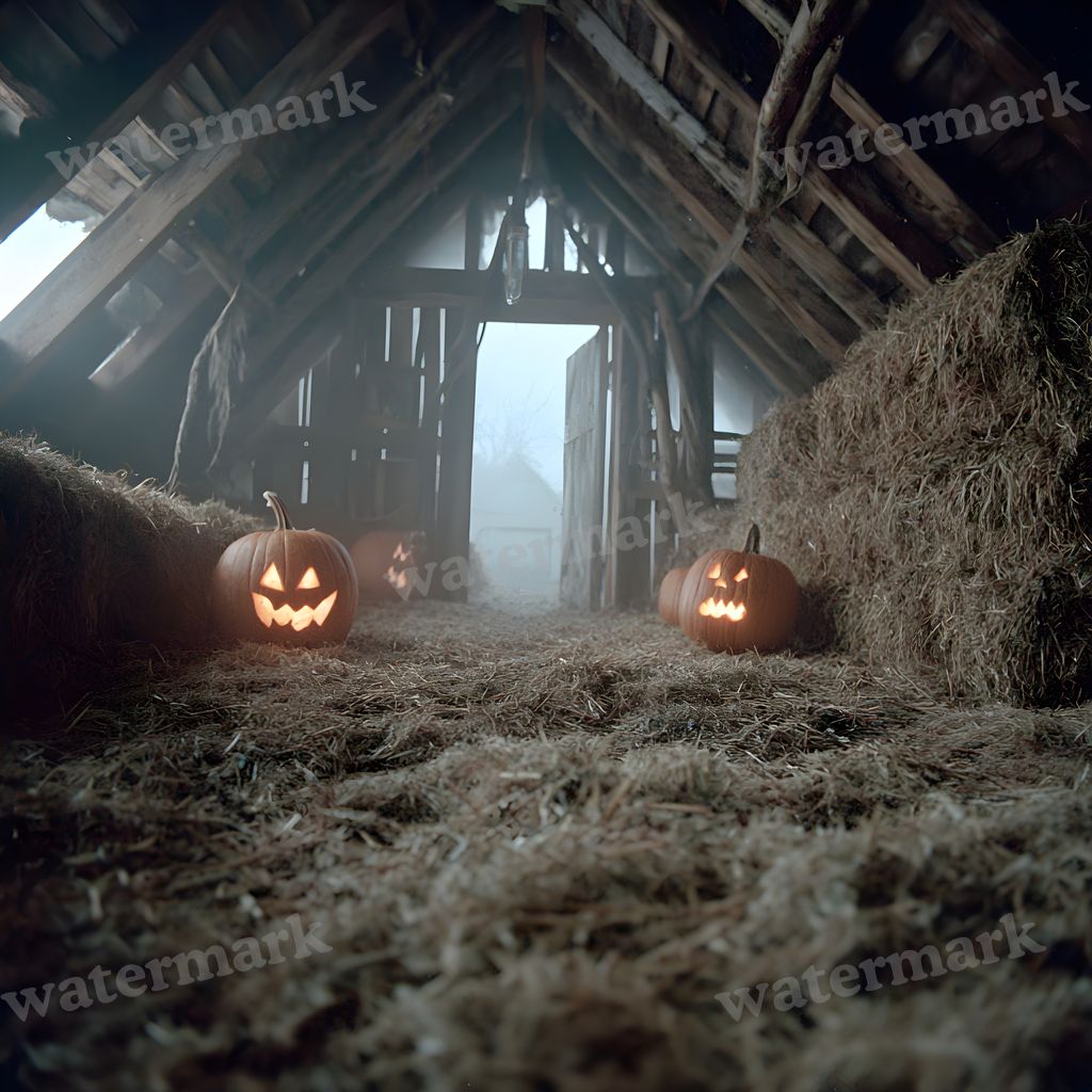 Abandoned Barn Loft At Midnight Backdrop Images