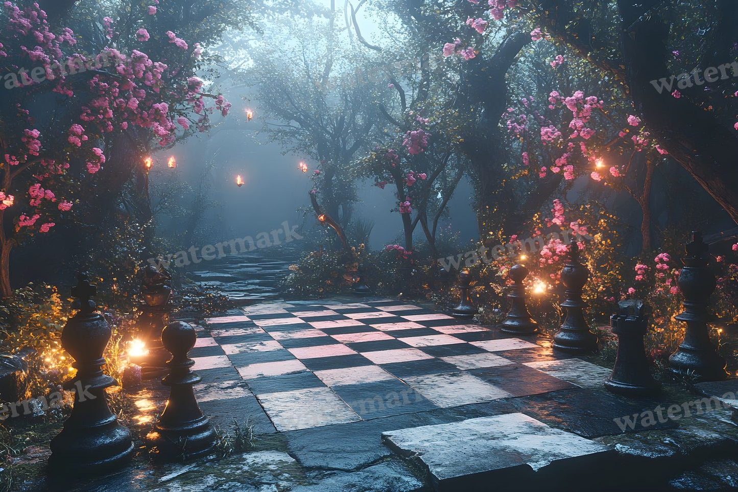 Alice Oversized Chessboard Backdrop Images