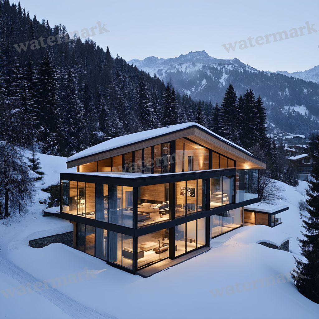 Alpine Ski Chalet Backdrop Images