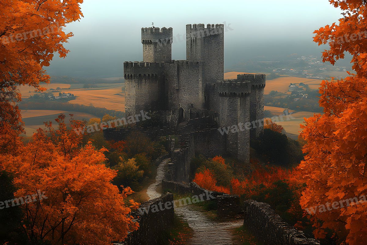 Autumn Castle Wallpov Backdrop Images
