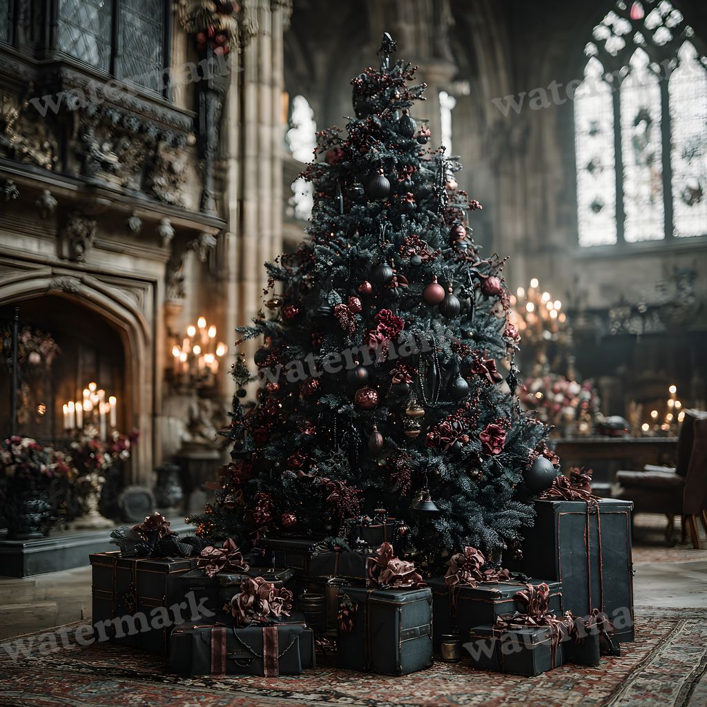 Black Gothic Christmas Backdrop Images