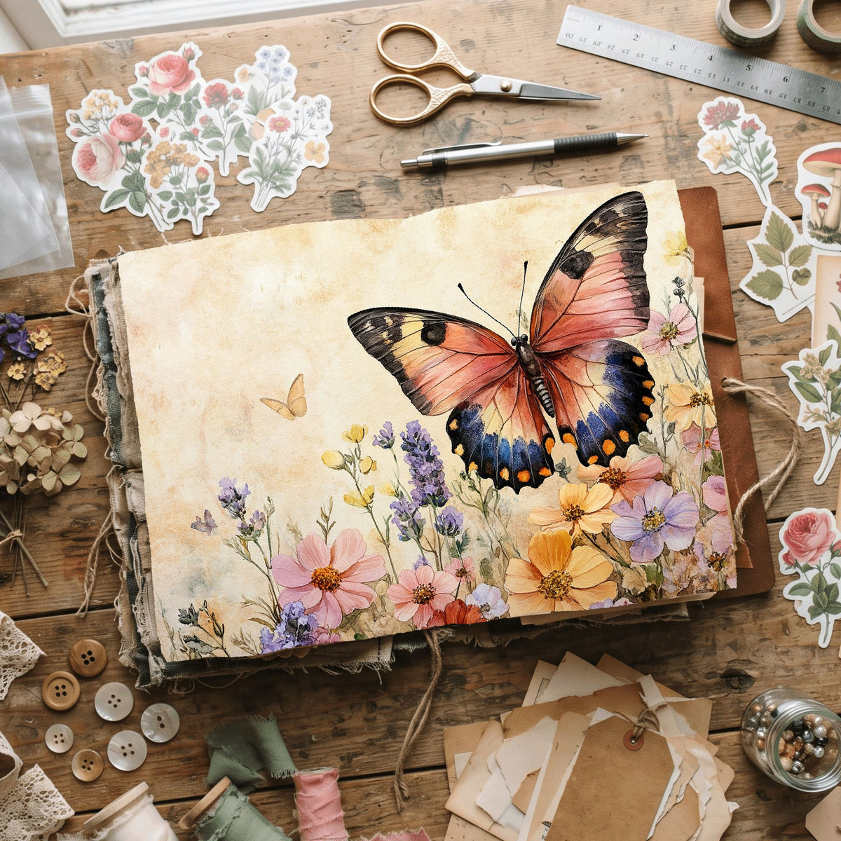 Butterfly Wildflower Meadow Writing Paper