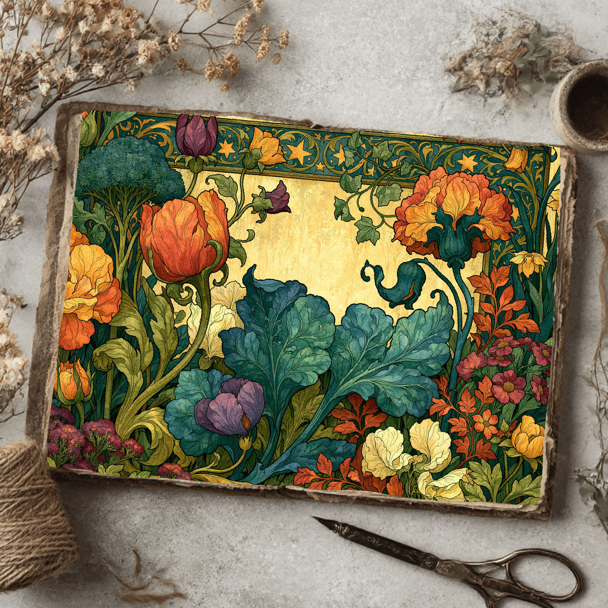 Celestial Botanical Frame Design