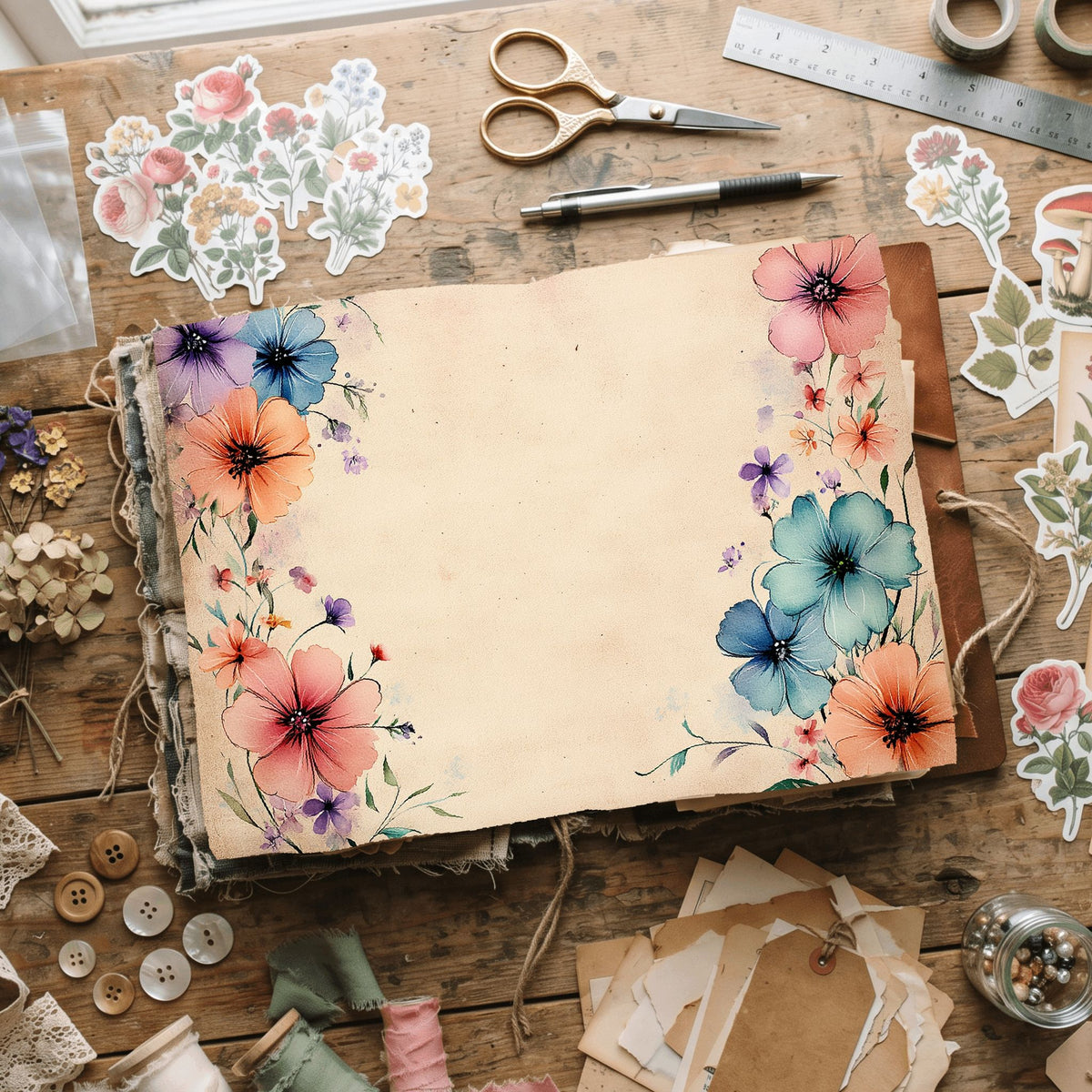 Cotton Candy Wildflower Printable Paper