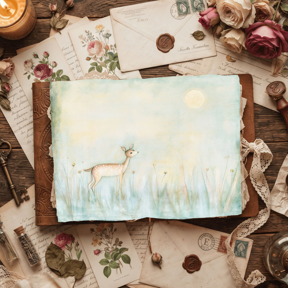 Gentle Woodland Fawn Watercolor