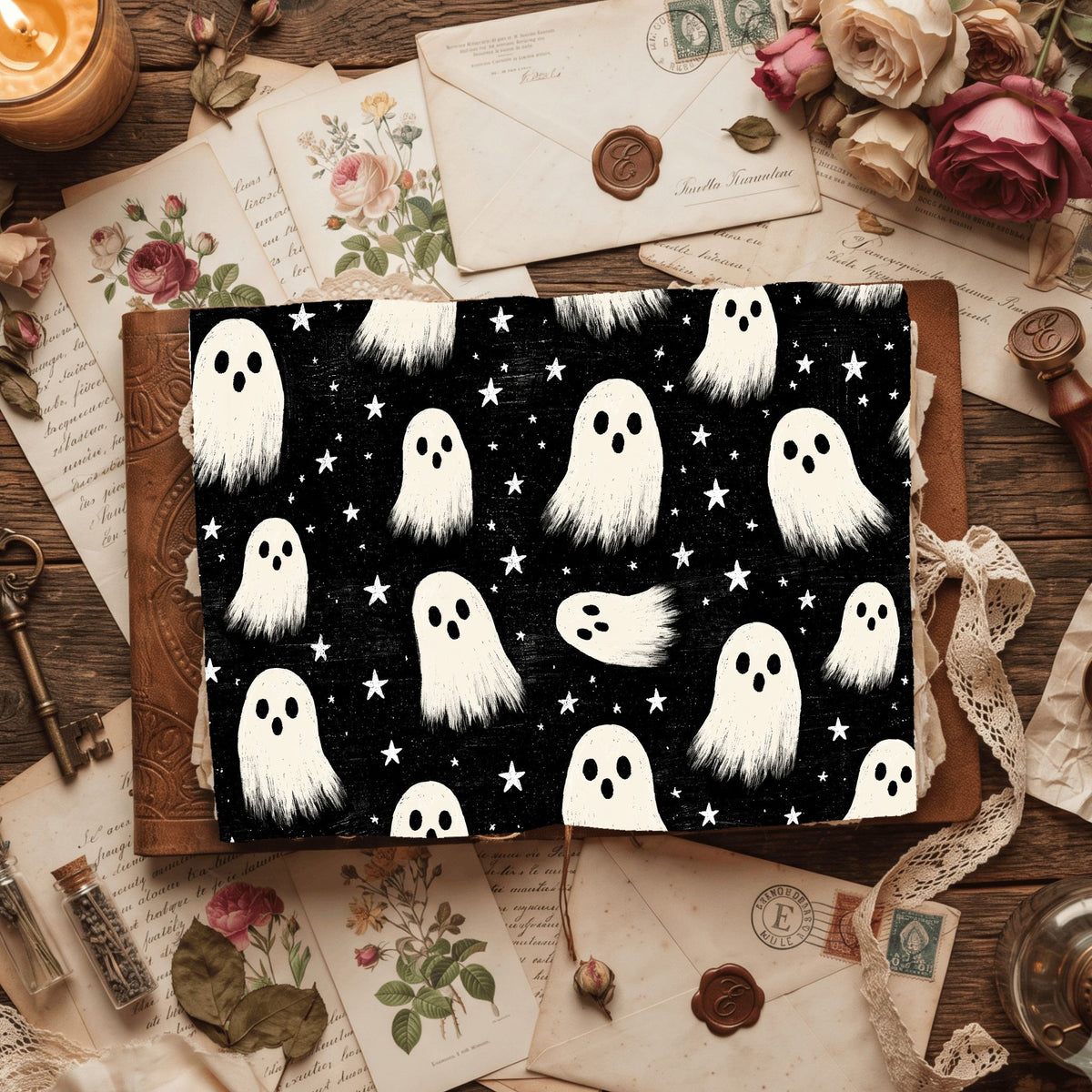 Halloween Ghost Seamless Pattern