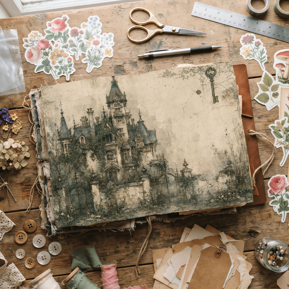 Haunted Victorian Manor Journal Paper
