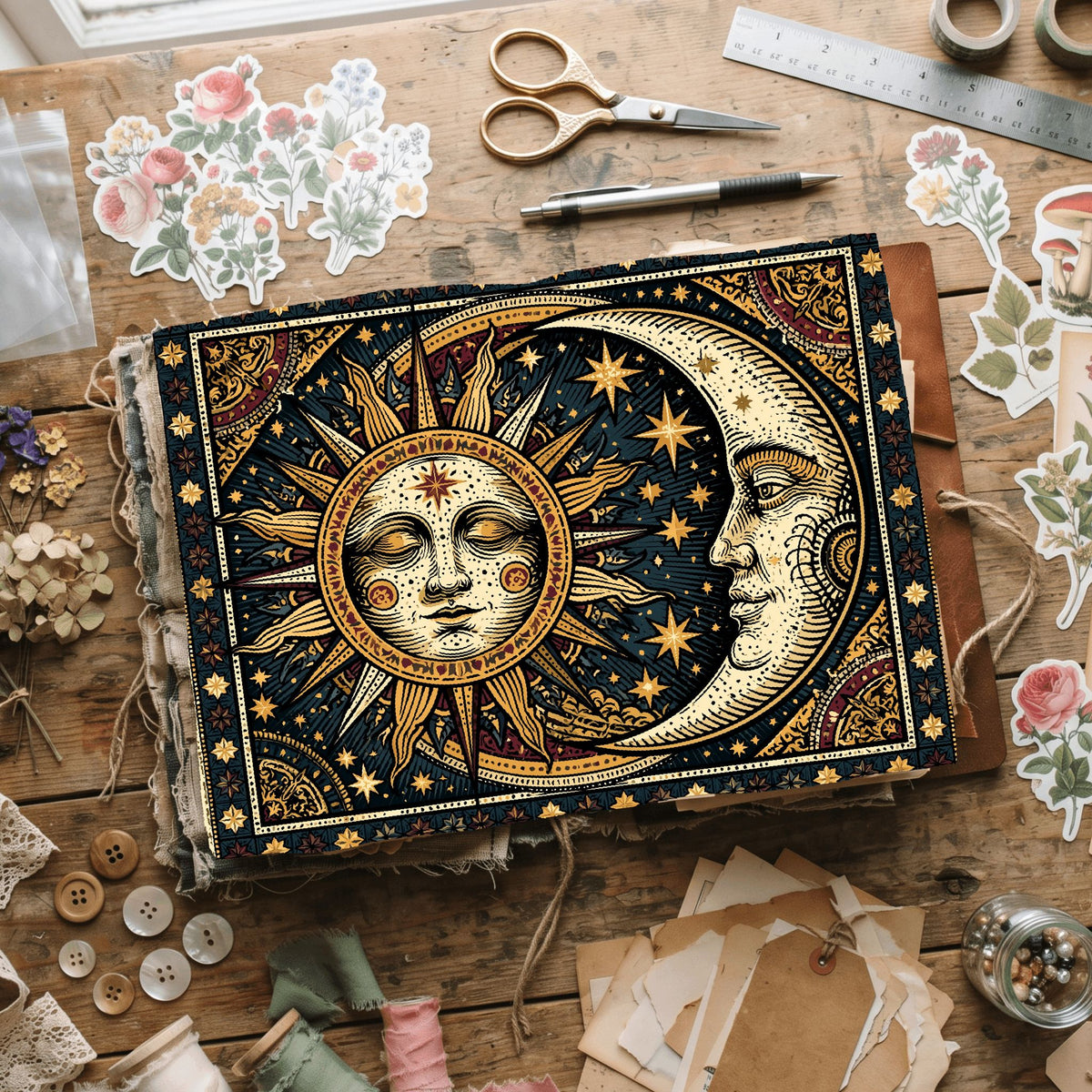Medieval Celestial Sun & Moon
