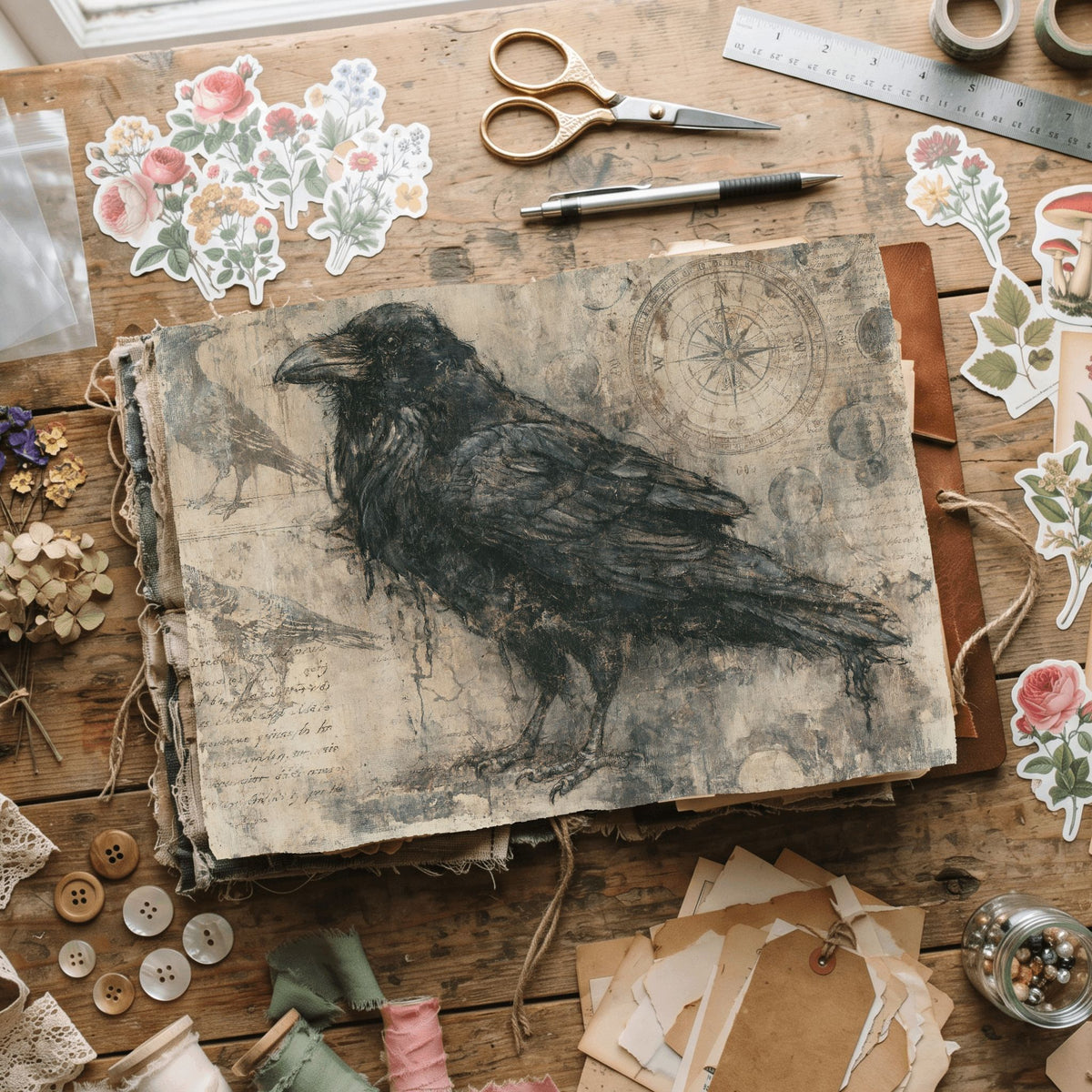 Mysterious Raven Journal Paper