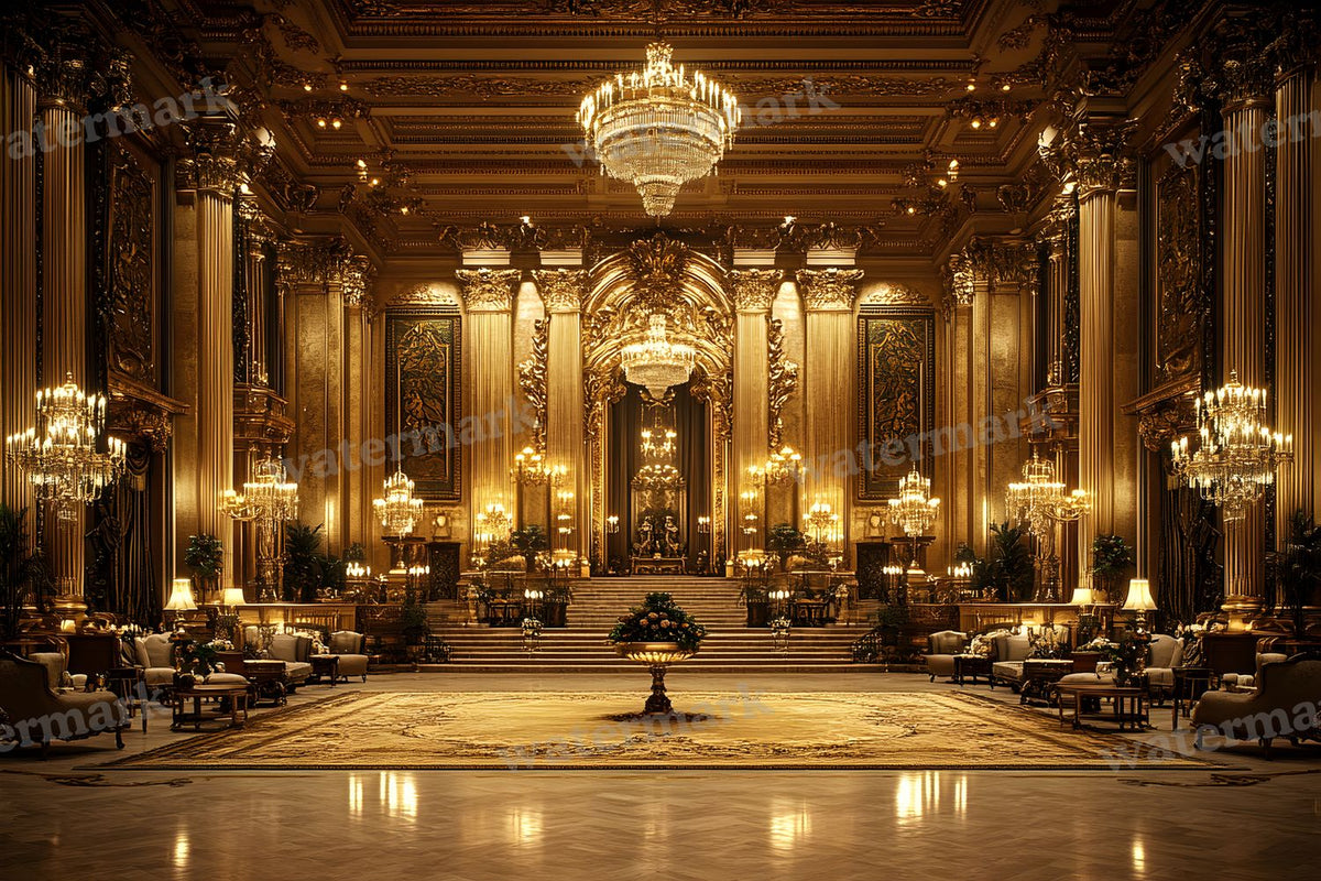 Opulent Baroque digital photo backdrop for photo editing, preview 4