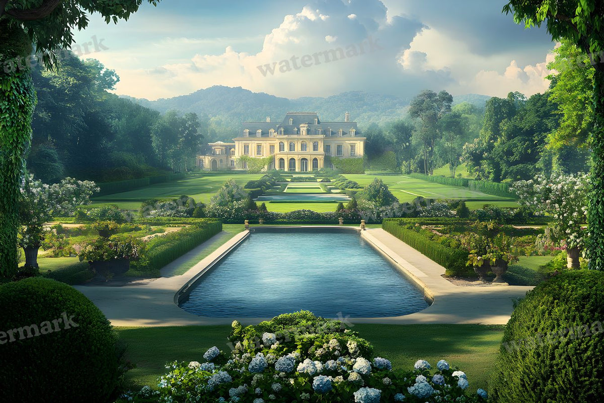 Opulent Estate View digital photo backdrop for photo editing, preview 4