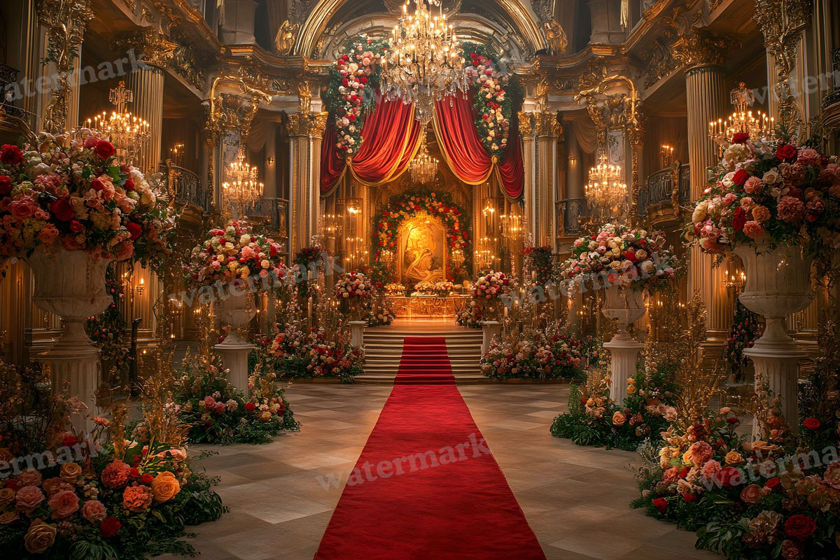 Opulent Wedding Ballroom digital photo backdrop for photo editing, preview 4