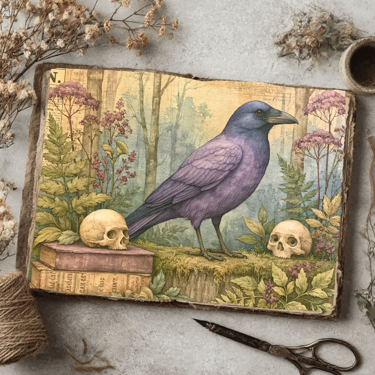 Purple Halloween Watercolor Art