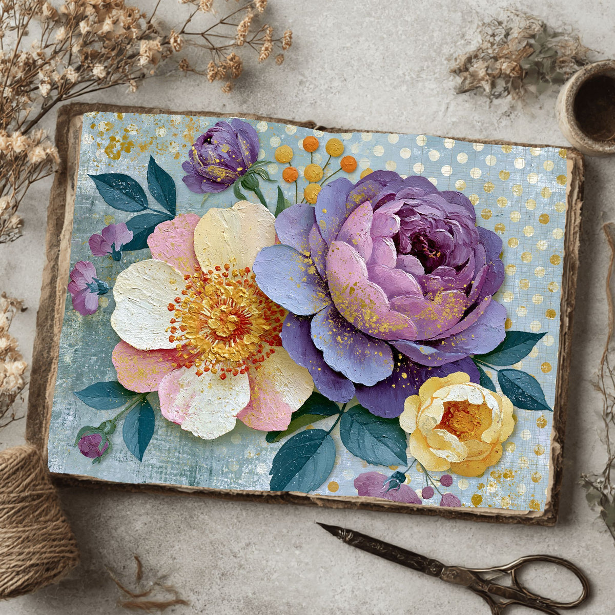 Purple Shabby Chic Journal Paper