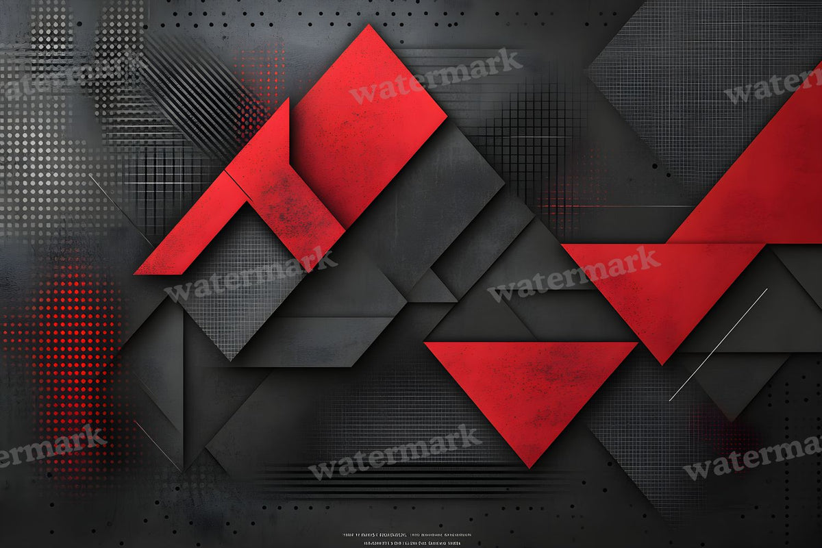 Red Black Geometric digital photo backdrop for photo editing, preview 4